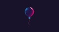 A digital illustration features a single balloon with a gradient of blue and pink tones Royalty Free Stock Photo