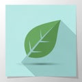 Digital illustration features a single green leaf with a pointed Royalty Free Stock Photo