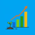 A digital illustration features a small plant sprouting from the ground, symbolizing Royalty Free Stock Photo