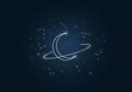 A stylized crescent moon at the center, encircled by two thin Royalty Free Stock Photo