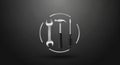 A digital illustration features three tools: a wrench, a hammer, and a screwdriver, Royalty Free Stock Photo