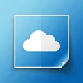 Llustration features a white cloud icon centered on a blue square with a Royalty Free Stock Photo