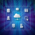 Highlighting the interconnectedness and security aspects of cloud Royalty Free Stock Photo