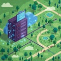 A digital illustration featuring a large, stylized server tower with glowing circuit Royalty Free Stock Photo