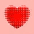 A digital illustration featuring a red heart composed of evenly spaced circular dots on Royalty Free Stock Photo