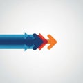 A digital illustration featuring several overlapping arrows. The arrows are arranged horizontally, Royalty Free Stock Photo