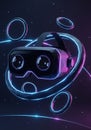 A digital illustration featuring a stylized virtual reality headset Royalty Free Stock Photo