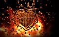 Digital Illustration Heart in Fire Royalty Free Stock Photo