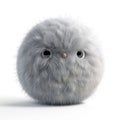Fluffy Gray Furball Character, 3D Render Royalty Free Stock Photo