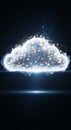A digital illustration of a glowing cloud against a dark background symbolizes cloud Royalty Free Stock Photo