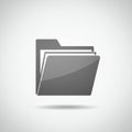 A digital illustration of a grey, simplistic folder icon. The design features a three- Royalty Free Stock Photo