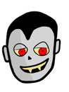 Digital Illustration of a Happy Goofy Cartoon Vampire