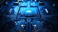 Digital illustration of a high resolution, clear and empty futuristic cybernetic circuit background