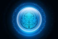Digital illustration of Human brain structure in color background Royalty Free Stock Photo
