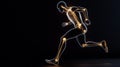 Digital Illustration of Human Skeleton Running with Highlighted Joints Royalty Free Stock Photo