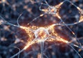 A digital illustration of interconnected neurons, Royalty Free Stock Photo
