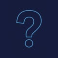 A digital illustration of a large, light blue question mark centered on a dark blue Royalty Free Stock Photo