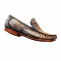 Digital Illustration Of Leather Loafer With Natural Color Toe