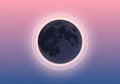 A lunar eclipse features a dark moon with visible craters and Royalty Free Stock Photo