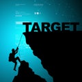 Man climbing for obtain target Royalty Free Stock Photo