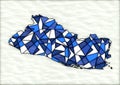 stained glass style design for decoration with the shape of the territory of El Salvador