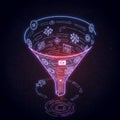 A digital illustration of a neon-colored funnel, prominently featuring symbols and icons Royalty Free Stock Photo