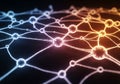 A digital illustration of a neural network, featuring interconnected Royalty Free Stock Photo