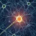 Illustration of a neuron, showcasing its complex structure in a neural Royalty Free Stock Photo