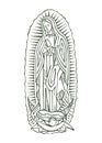 Digital illustration of Our Lady of Guadalupe Royalty Free Stock Photo