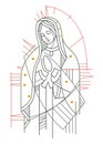 Digital illustration of Our Lady of Guadalupe Royalty Free Stock Photo