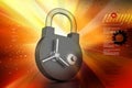 Digital illustration of Padlock with security lock Royalty Free Stock Photo