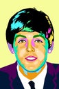 Paul McCartney in pop art, colors