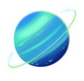 Digital illustration planets. Uranus planet on white background