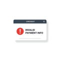 Invalid Payment Information Alert Royalty Free Stock Photo