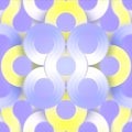 Digital illustration in a purple and yellow color scheme. 3d rendering