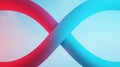 A digital illustration of a red and blue infinity symbol. Royalty Free Stock Photo