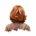 Digital Illustration Of A Red-haired Girl With A Warm Tonal Range