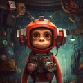 Digital Illustration of Robot Monkey