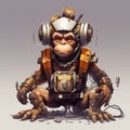 Digital Illustration of Robot Monkey