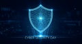 Cyber security day concept with shield and circuit board design Royalty Free Stock Photo