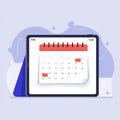 A diaiimagegital illustration showcasing an electronic device displaying a calendar. The calend Royalty Free Stock Photo