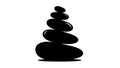 A digital illustration shows a silhouette of a balanced stack of five smooth Royalty Free Stock Photo