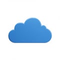 A digital illustration of a simple, flat, blue cloud icon on a white background. The cloud Royalty Free Stock Photo