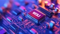 Futuristic Microchip with Web3 Label in Digital Illustration