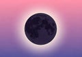 A digital illustration of a solar eclipse shows a dark, textured silhouette of the moon Royalty Free Stock Photo