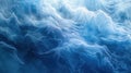 Digital illustration of soothing blue smoke waves creating a serene abstract background for peaceful design elements