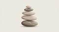 A digital illustration of a stack of smooth, flat stones balanced vertically, each varying Royalty Free Stock Photo