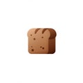 A digital illustration of a stylized, square-shaped slice of brown bread with dark brown Royalty Free Stock Photo