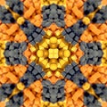 Digital illustration with a symmetrical pattern of cubes. 3d rendering Royalty Free Stock Photo
