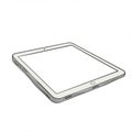 Digital illustration of a tablet device with a slim design and rounded corners. Features Royalty Free Stock Photo